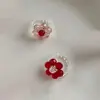 Anel Doce Estilo Ins Coreano Feminino Colorido como Doce, Anel de Flor de Cristal Fresco Fofo Retrô J16