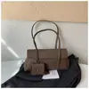 Bolsa de ombro minimalista estilosa estilo coreano, nova coleção outono 2026, cor sólida casual, bolsa tote descontraída e chique