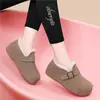 Zapatos Birkenstock Nuevos de Invierno 2026 Estilo Retro de Suela Gruesa Casual Suela Suave Forro de Felpa Punta Redonda de Moda Versátiles Mocasines Zapatos de Algodón