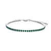 Joias de Nicho High-End Pulseira de Diamante de Fileira Única de Zircônia Pulseira Verde Esmeralda 2mm Fashionable Estilo Ins Versátil Venda Direta do Fabricante