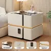 Mesita de noche inteligente de madera maciza suspendida, dormitorio simple y moderno con cerradura, sin necesidad de instalación, almacenamiento, mueble de noche de pie para el hogar
