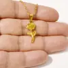 Collar de rosa de acero inoxidable 304 para mujer, cadena de clavícula de lujo ligero, joyería de nicho, exquisito collar con colgante de flor