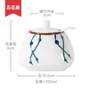 Pote de Cerâmica Colorido para Temperos com Esmalte por Baixo Caixa de Temperos Estilo Japonês com Colher Conjunto de Três Peças Recipiente para Sal Pote para Açúcar Glutamato Monossódico Utensílios de Mesa para Cozinha