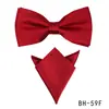 Conjunto de Gravata Borboleta e Lenço de Cor Sólida com Listras para Homens, Acessórios de Terno de Negócios de Alta Qualidade, Gravata Borboleta em Estoque