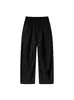 Pantalones Casuales de Pana Lavada con Parches Estilo Hong Kong de la Marca Trendy Nanxia para Hombre Moda Principios de Primavera Nuevos Pantalones Rectos con Cintura Elástica y Cordón