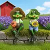 Adornos Populares de Pareja de Ranas Transfronterizos Diseño de Jardín y Patio Exterior Artesanía Creativa Divertida de Resina Regalos