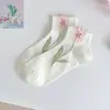 Meias Finas de Cintura Cruzada para Mulheres Zhuji Primavera/Verão, Meias Esportivas Curtas de Tulipa Respiráveis em Malha Fresca