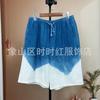 Pantalones cortos de lino y algodón teñidos con tinte azul de Dali, Lijiang, Guizhou, Wenchuang, para hombre, moda nacional, para playa