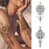 Item Popular Transfronteiriço com Toque de Luxo, Estilo Retro Escuro, Tatuagem Temporária Personalizada para Mão com Tatuagens de Henna Floral Geométricas de Lua