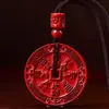 Colgante de Moneda Fantasma de Montaña de Cinabrio Mineral Crudo con Alto Contenido de Arena Dorada Púrpura y Arena Roja Imperial, Colgante de Collar para Año del Zodiaco, Venta al por Mayor