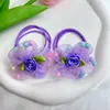 Novos Scrunchies de Rede com Flor de Rosa de Alta Elasticidade para Meninas, Múltiplas Faixas Elásticas Resistentes Que Não Danificam o Cabelo, Lindas Faixas de Cabelo Florais