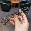 Óculos de Miopia Modernos Estilo Coreano Meia-Armação para Mulheres, Artísticos, Descolados e Elegantes, Podem Ser Equipados com Lentes Planas Anti-Luz Azul de Grau para Homens, Tendência