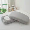 Funda de almohada acolchada de algodón puro color sólido, algodón lavado, lavable, transpirable y cómoda para todas las estaciones, adecuada para dormitorios de estudiantes