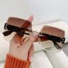 Internet Celebrant Novo Estilo Óculos de Sol de Condução Modernos Óculos Anti-UV Shake Tone Live Óculos de Sol Sem Moldura Estilo Coreano para Mulheres