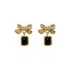 Elegantes pendientes de circonita con lazo de cristal de alta gama de alta gama, ligeros y de lujo, de aguja de plata 925 que combinan con todo.