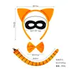 Transfronteiriço Novo Produto Infantil Adorável Acessório de Cabeça Headband de Orelhas de Gato Laranja Artificial Máscara de Olho Cosplay Role Play