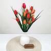 Pequeño Ramo de Flores Artificiales de Tulipán de 5 Cabezas, Flores Falsas para Boda Transfronteriza, Decoración de Celebración en Casa, Ramo Artificial para Exterior