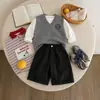 Nuevo Chal de Punto Coreano con Cuello en V para Niños Pequeños Otoño 2026, Chal de Punto Suelto y Versátil para Niños, Ropa de Moda