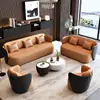 Sofá de Recepção Moderno de Luxo Leve, Mesa de Negociação de Escritório com Quatro Cadeiras, Combinação de Mesa e Cadeiras para Sala de Vendas