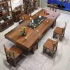 Conjunto de Cadeiras de Madeira Maciça em Laje Grande Nova Mesa de Centro Simples Chinesa Mesa Clássica de Escritório para Preparo de Chá Kung Fu Zen