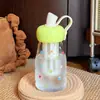 Copo de Água de Maçã de Alto Valor Criativo Resistente a Altas Temperaturas Copo de Vidro Borossilicato Alto Copo Portátil à Prova de Vazamentos com Infusor de Chá para Presente de Meninas