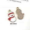 142 Colgantes de Navidad Colgantes de Aleación con Gota de Aceite Accesorios para Joyería DIY Colgante de Papá Noel Muñeco de Nieve Campana