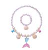 Collar de sirena cuentas coloridas degradadas cola de sirena romántico set de collar y pulsera para niños Directo de Fábrica