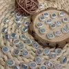 Caja de Viento Estilo Palacio de Aguamarina Natural Accesorios con Agujero Pasante Caja Mágica Color Cobre Plateado Pulido Pulsera Collar Joyería DIY
