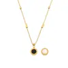 Azúcar Estilo Francés Diseño Blanco y Negro Doble Cara Números Romanos Redondo Marca Collar Pulsera para Mujer Joyería de Lujo Ligero traje Accesorios