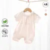 Mameluco de manga corta para bebé niña Verano Delgado Ropa para bebé Ropa para niña para salir Algodón puro Clase A Ropa para gatear para recién nacidos