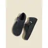 Zapatos Birkenstock de Suela Gruesa, que Aumentan la Altura, Forrados de Felpa para Mujer, Nuevos Zapatos Peludos Cálidos de Otoño e Invierno, Zapatos de Algodón, Zapatos Birkenstock Grises, Botas de Nieve