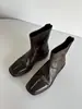 Llenas de Textura, Piel de Oveja con Grano Manual, Botines Cortos de Moda Retro Franceses Estilo Ins, Cremallera Trasera de Invierno 2026 Cómodos para Mujer