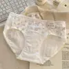 Calcinha Feminina 10A de Algodão Puro Antibacteriano com Gancho Estendido, Calcinha Feminina Classe A com Laço e Estampa Floral, Calcinha Feminina 100% Algodão
