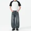 Ropa para Hombre Fengshe / Jeans curvos deconstruidos estilo americano para hombre, nueva marca de moda de verano, pantalones anchos casuales sueltos lavados