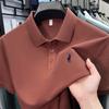 [Descuento de Marca] Camisa Polo de Manga Corta para Hombre Paul Color Sólido Más Fácil de Combinar Etiqueta Pony Algodón Puro Cuello Camisero Camiseta de Media Manga
