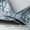 Sujetador de copa triangular francés sexy de seda para mujer, pecho pequeño, ropa interior especial de satén fino de alta gama, encaje pequeño de verano