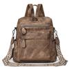 Mochila Feminina Moda High-end Retro Couro Macio Ombro Bolsa Feminina Grande Capacidade Multiuso Mochila Feminina Bolsa de Viagem