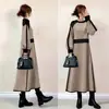 Moletom de Veludo Original para Comércio Exterior Japonês, Coreano e Alemão com Gola Redonda e Color-Blocking para Mulheres 1602 #