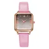 Relógio Quadrado Romano Moda Cor Ouro Rosa Pulseira de Tecido Moda Feminina Relógio de Quartzo Estilo Quente de Comércio Exterior Feminino