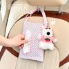 Caixa de lenços de papel para carro de desenho animado, celebrante criativo da Internet, caixa de papel para pendurar em carro, cachorrinho fofo, bolsa de lenços de papel para mulheres