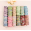 Nueva Cuerda de Cáñamo Teñida por Sección de 2 mm x 50 m, Gradiente Colorido, Hecha a Mano para DIY, Tejida, Cuerda para Etiqueta Colorida, Lanyard, Empaque de Caja de Regalo