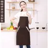 Delantal de cuello publicitario al por mayor personalizado para restaurante, cafetería, tienda de barbacoa, impermeable y a prueba de aceite, ropa de trabajo con logotipo impreso en la cintura