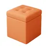 Banqueta de almacenamiento, banco de almacenamiento, taburete de cuero sentable, taburete pequeño para el hogar, mesa de centro de alta gama, banqueta baja para sofá, banco para cambiarse los zapatos en la entrada