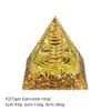 Pirâmide de Bola de Cristal Natural 5/6/8cm Ornamento de Mesa Chakra Cascalho Colorido Pirâmide de Resina Epóxi