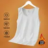 Chaleco térmico de forro polar grueso para hombre de otoño e invierno, chaleco de forro polar zorro plateado, camiseta interior sin mangas, camiseta cómoda