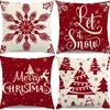 Funda de almohada navideña más vendida transfronteriza con estampado festivo de Papá Noel, funda de almohada para decoración del hogar, venta al por mayor directa del fabricante