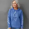 Moletom com Capuz Estampado de Waffle Soltinho de Manga Longa Estilo Europeu e Americano para Mulheres - Lançamento Fronteiriço 2025 Amazon