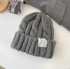 Gorro de Inverno para Mulheres, Design de Urso Estilo Coreano, Forrado com Lã e Espesso, Gorro de Tricô Protetor de Orelhas, Gorro Pulôver Corta-Vento, Espesso e Quente