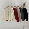 Suéter de Punto Nuevo para Otoño e Invierno con Botones de Colores Estilo Holgado Perezoso Versátil Elegante Adelgazante Cuello Corazón Suéter Pulóver para Mujer