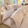 Juego de Cuatro Piezas de Ropa de Cama de Algodón Grueso Estilo Antiguo, Sábana Ajustable 100% Algodón Puro, Funda de Edredón Modelo Nuevo 2026 para Dormitorio, Juego de Tres Piezas de Sábana, Clase A